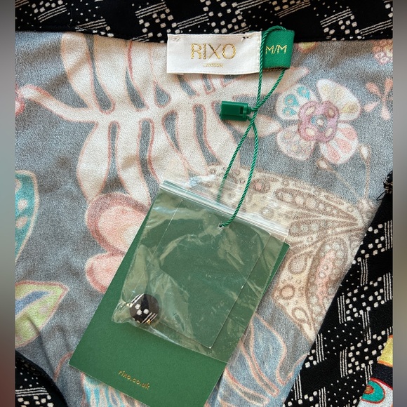 RIXO 70’s Flower Mini Dress with long sleeves size M - Picture 4 of 4